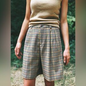 Liz Sport Plaid High Waisted Shorts